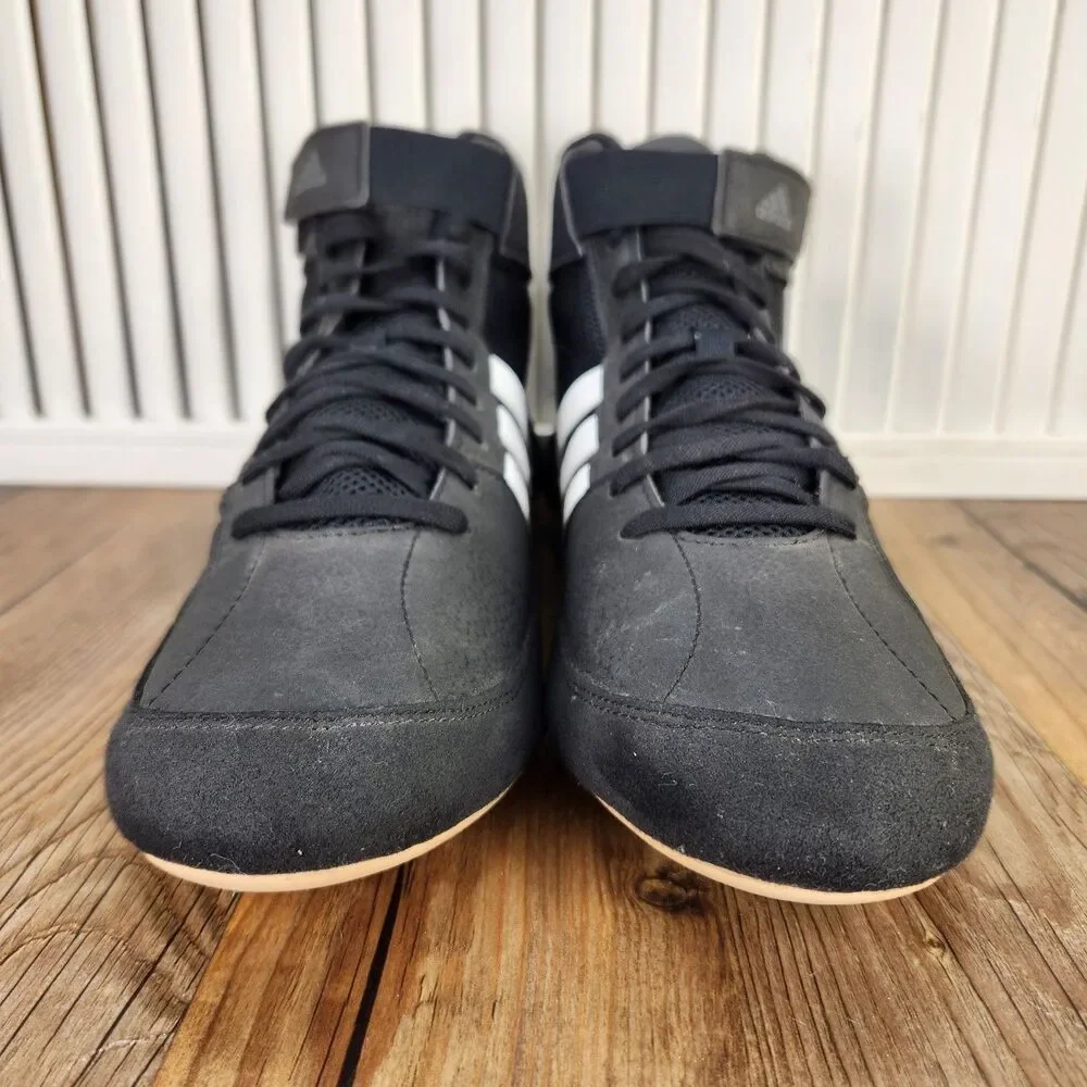 Adidas HVC 2 Mens Size 11 Black White Wrestling High Top Gum Shoes Boxing HQ3325